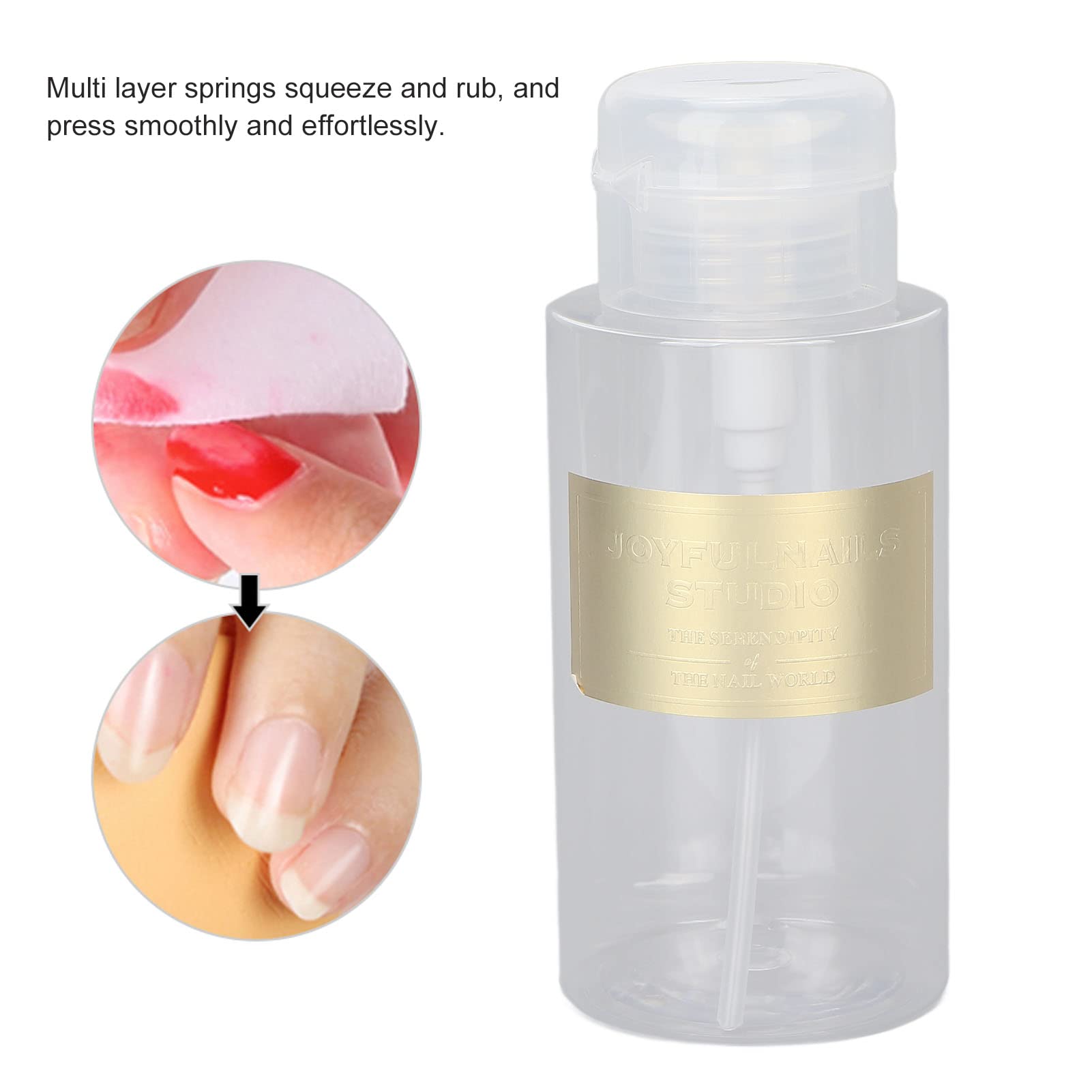 Sonew 300ml Pump Dispenser, Multifunctional Empty Press Bottle Push Down Pump Dispenser for Nail Remover Lotion Make up Water Nail Polish Makeup Remover Liquid