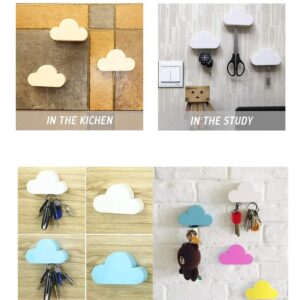 UQUABESO White Cloud Magnetic Wall Key Holder, Powerful Magnets Keep Keychains Hooks with Adhesive for Door Entryway, Easy to Install and Convenient to Use