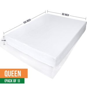 Utopia Home Queen Size Mattress Bag for Moving (1 Pack), 4 Mil Heavy Duty Plastic Storage Bag, Mattress Cover Fits Mattresses up to 14 Inches