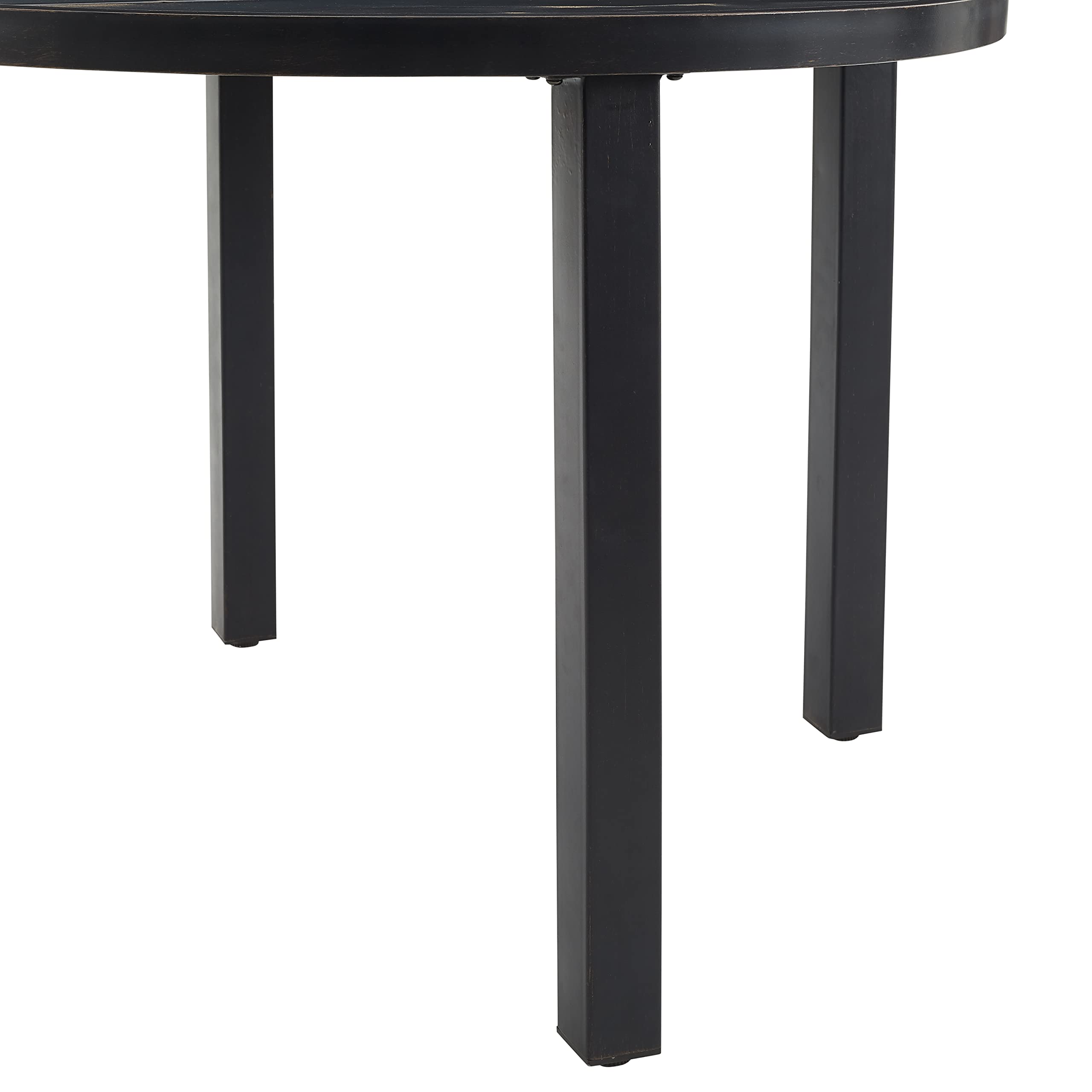 Crosley Furniture Kaplan 42" Round Outdoor Dining Table with Umbrella Hole for Outside Patio, Oil-Rubbed Bronze