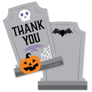 big dot of happiness cute and colorful tombstones - shaped thank you cards - kids halloween party thank you note cards with envelopes - set of 12