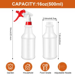 Eccliy 12 Pcs 16 Oz Plastic Spray Bottle, Empty and Reusable for Cleaning, Water, Auto Details or Bathroom and Kitchen, Commercial and Residential(Red)