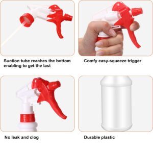 Eccliy 12 Pcs 16 Oz Plastic Spray Bottle, Empty and Reusable for Cleaning, Water, Auto Details or Bathroom and Kitchen, Commercial and Residential(Red)