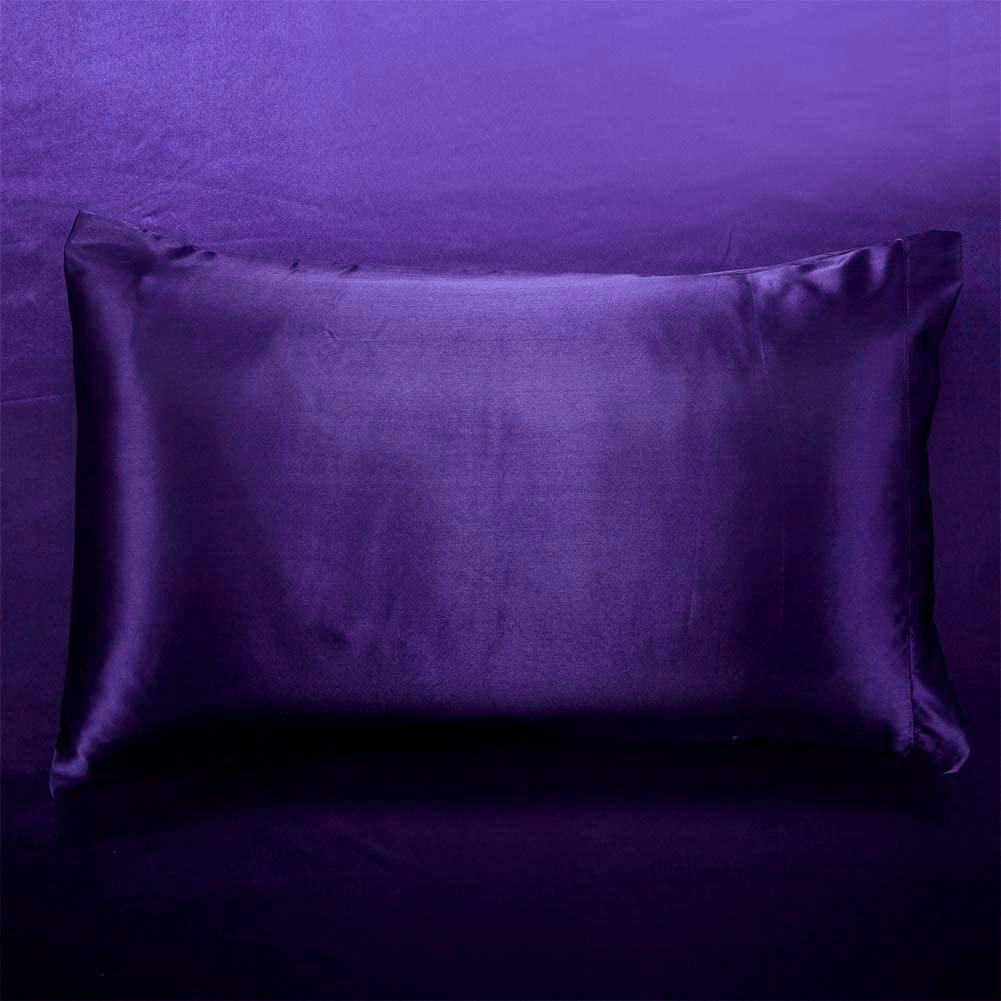 Opulence Bedding Silk Satin Duvet Cover Set Plum California King 3 Piece (Duvet Cover + 2 Pillowcases) Comforter Cover California King Size Zipper Closure