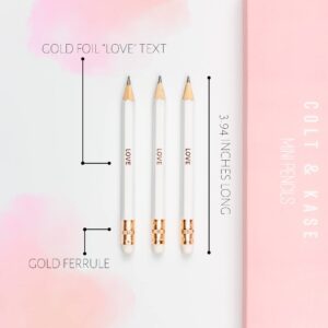 50 Pack Bridal Shower Pencils for Bridal Shower Games 50 Guests Perfect Mini Pencils Wedding Pens for all Wedding Shower Games Baby Shower Pencils or Golf Pencils with Erasers | Bridal Shower Pens