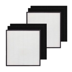 wk01234qpc replacement filter for oreck wk10002qpc and airvantage plus pet wk10052qpc air purifiers, 2 pack h13 true hepa and 4 pack high efficiency activated carbon pre-filter