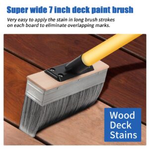 Deck Stain Brush Applicator - 7-inch Deck Paint Brushes for Applying Stains, Paints, Sealers for Brick Concrete Walls - Heavy-Duty Outdoor Deck Oil Staining Brush for Wood Fence