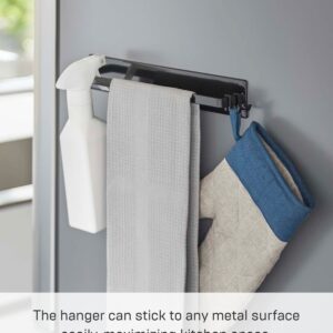 Yamazaki Home Magnetic Kitchen Hanger Steel | Towel Holder, One Size, Black