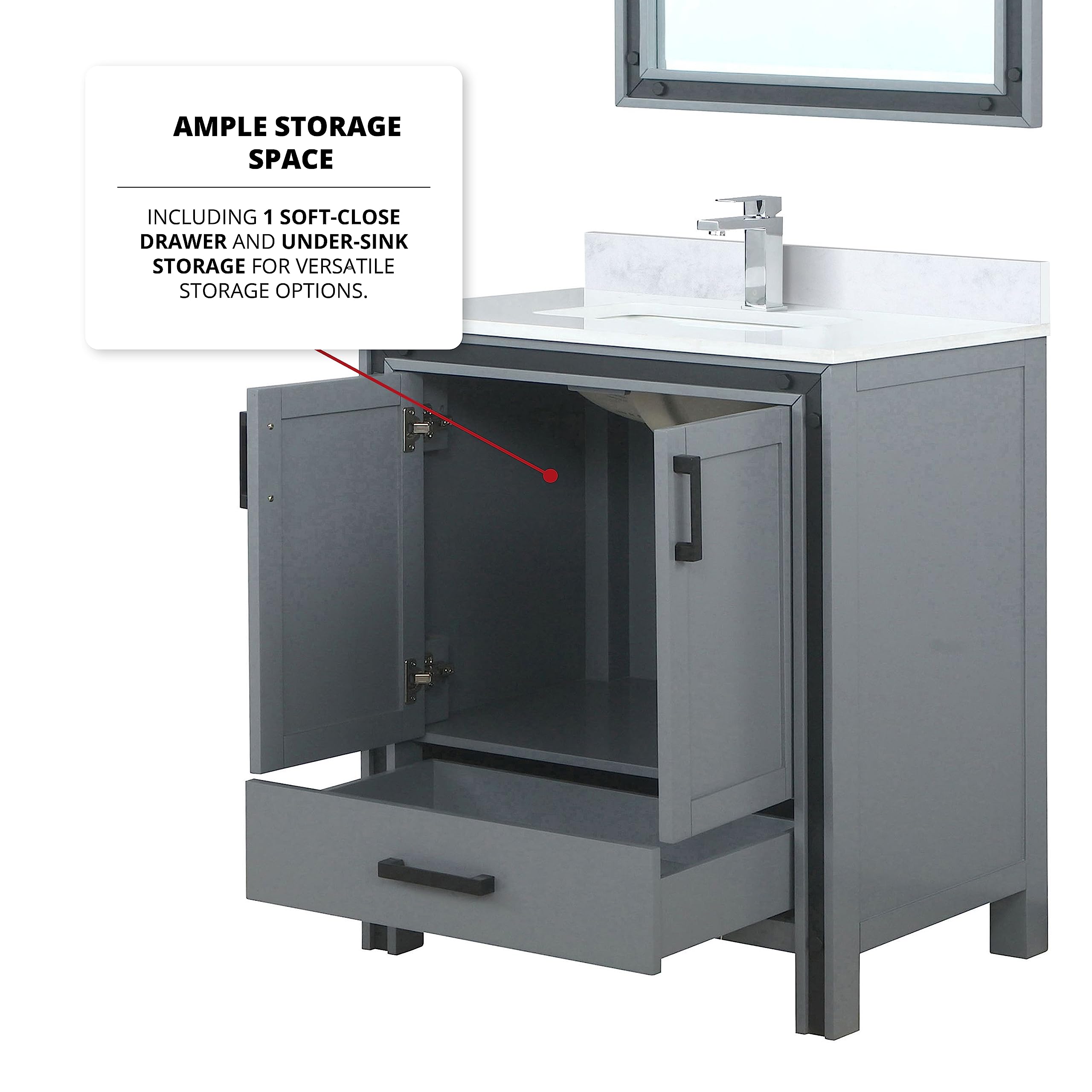 Bell+Modern Augustine 30 in W x 22 in D Dark Grey Bath Vanity