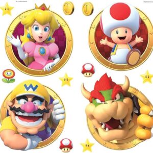 RoomMates RMK5224SCS Super Mario Character Peel and Stick Wall Decals, Yellow, Green, red