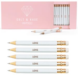 50 Pack Bridal Shower Pencils for Bridal Shower Games 50 Guests Perfect Mini Pencils Wedding Pens for all Wedding Shower Games Baby Shower Pencils or Golf Pencils with Erasers | Bridal Shower Pens