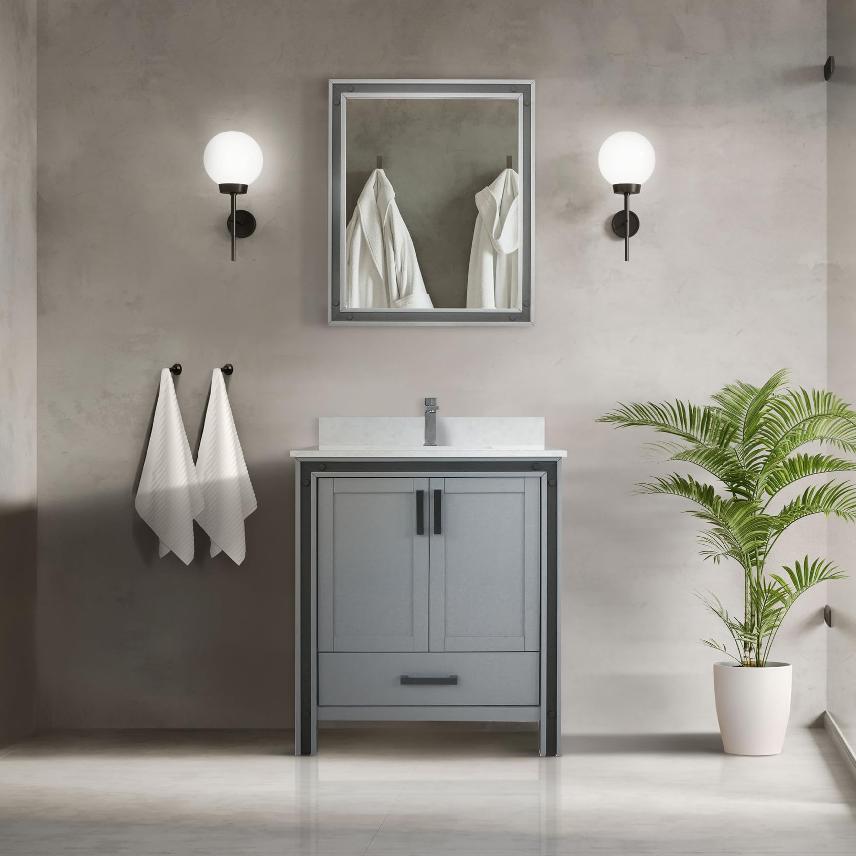 Bell+Modern Augustine 30 in W x 22 in D Dark Grey Bath Vanity