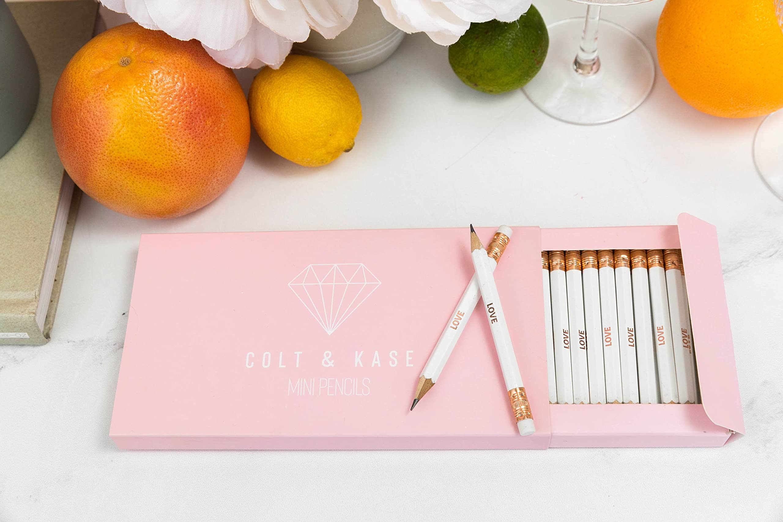 50 Pack Bridal Shower Pencils for Bridal Shower Games 50 Guests Perfect Mini Pencils Wedding Pens for all Wedding Shower Games Baby Shower Pencils or Golf Pencils with Erasers | Bridal Shower Pens