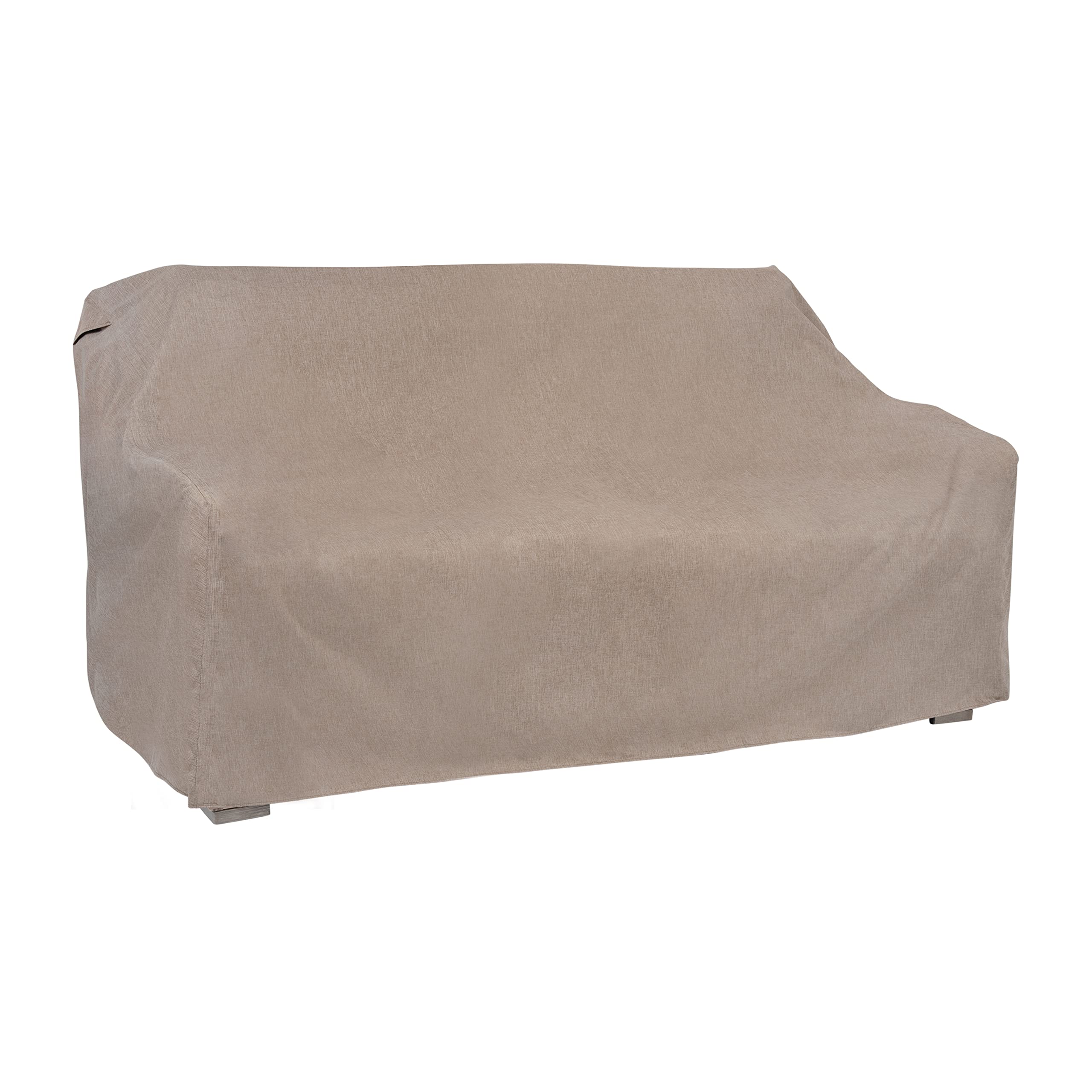 Modern Leisure Garrison Patio Loveseat Cover - Weather-Resistant Fabric - Outdoor Furniture Protection Perfect for Patio, Deck, and Porch - 66"L x 40"W x 39"H - Sandstone