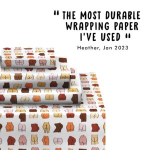 CENTRAL 23 Adult Wrapping Paper for Men Women Friends - 6 Sheets of Rude Birthday Gift Wrap - for Husband or Wife - For Anniversary Bridal Shower Valentines Day Christmas - Recyclable