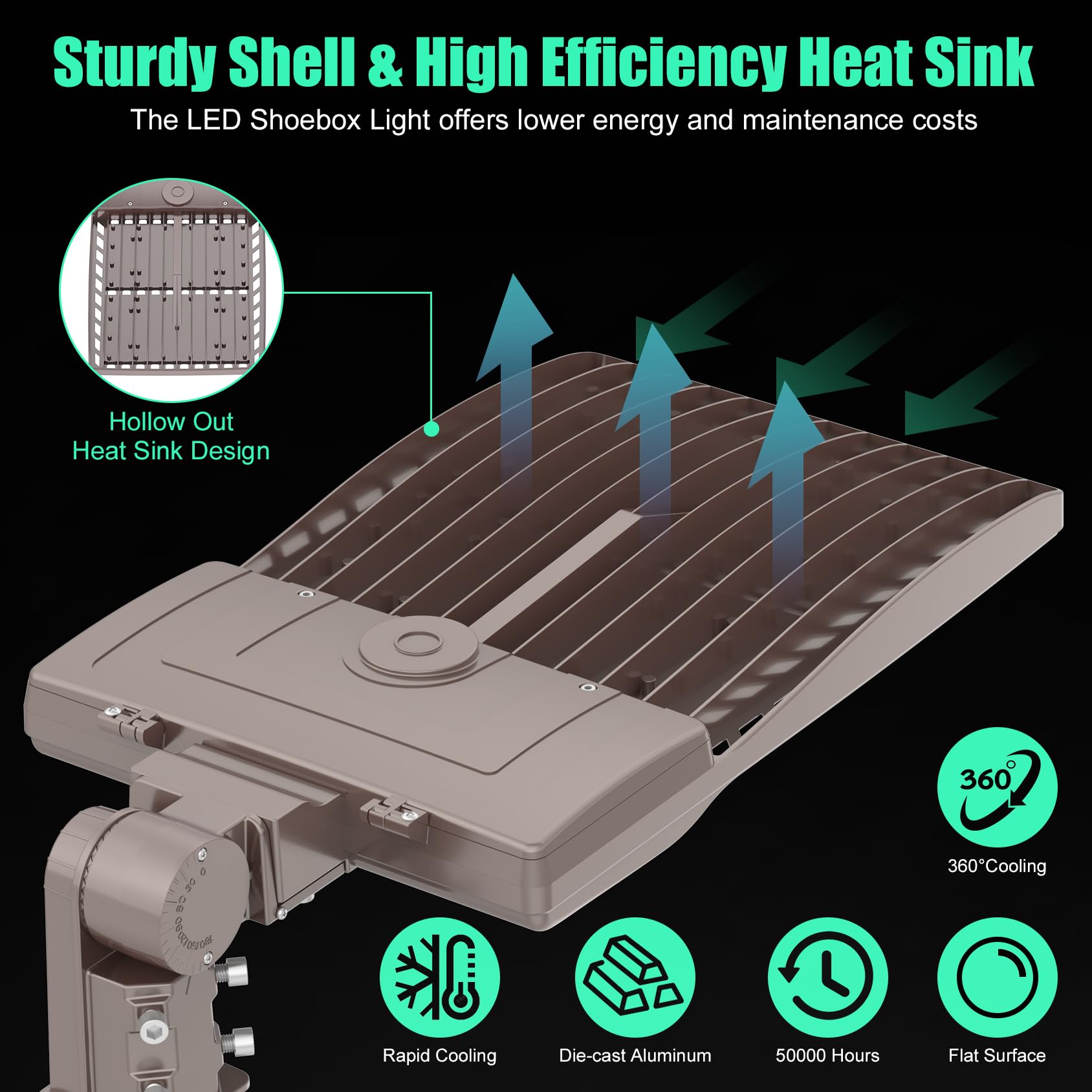 400W LED Parking Lot Light 56000 Lumen, Parking lot Flood Lights 400W Slip Fitter, Street Area Light UL DLC IP65 5000K Waterproof 100-277VAC Input , Stadium Lights Outdoor LED, LED Pole Light Outdoor