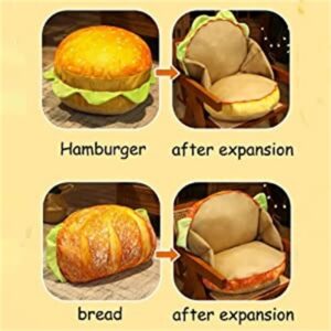 LAUPVXA Large 3D Simulation Hamburger Pillow, Funny Plush Cheese Burger Pillow, Cartoon Creative Food Pillow, Soft Stuffed Hamburger Plush Toy Back Cushion Home Decor Gifts (C)