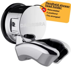 suction cup shower head holder wall mount - different positions handheld shower head holder relocatable and adjustable - handheld shower head holder for people with handicap or short stature.