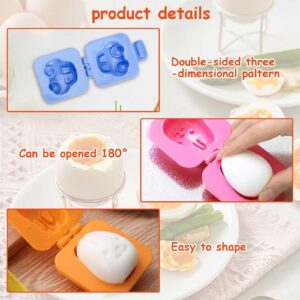 6 Pcs Cartoon Cute Boil Egg Mold, Egg Sushi Rice Mould Plastic Cake Chocolate Mold With Rabbit Bear Fish Car Star Love Heart Shape Decorating Fondant Cake Cookery Molds