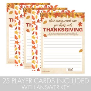 DISTINCTIVS Thanksgiving Party Games, Word Scramble and Thanksigiving Anagram Game (2 Game Bundle) - 25 Dual Sided Cards, Friendsgiving Party Games, Thanksgiving Family Games