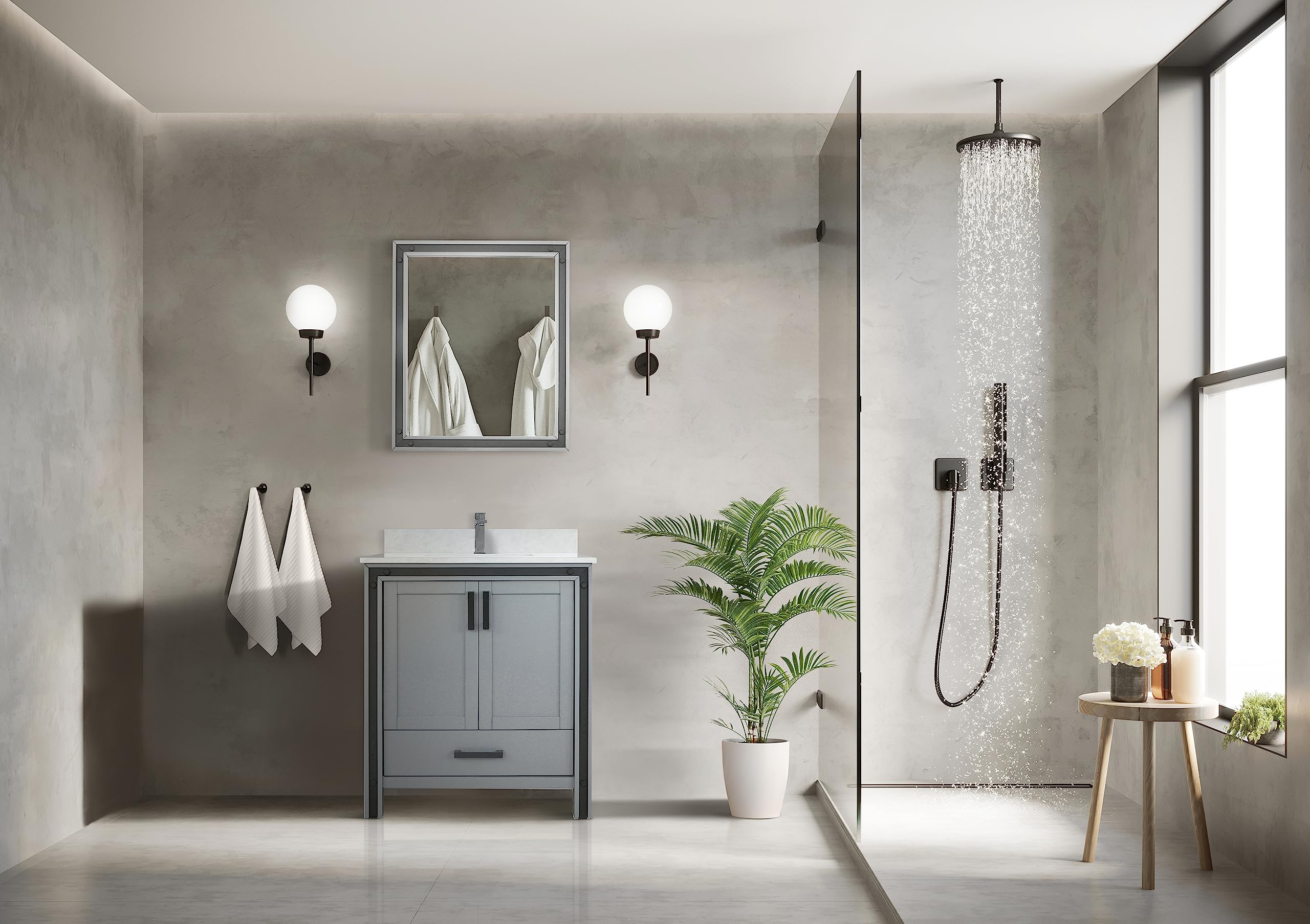 Bell+Modern Augustine 30 in W x 22 in D Dark Grey Bath Vanity