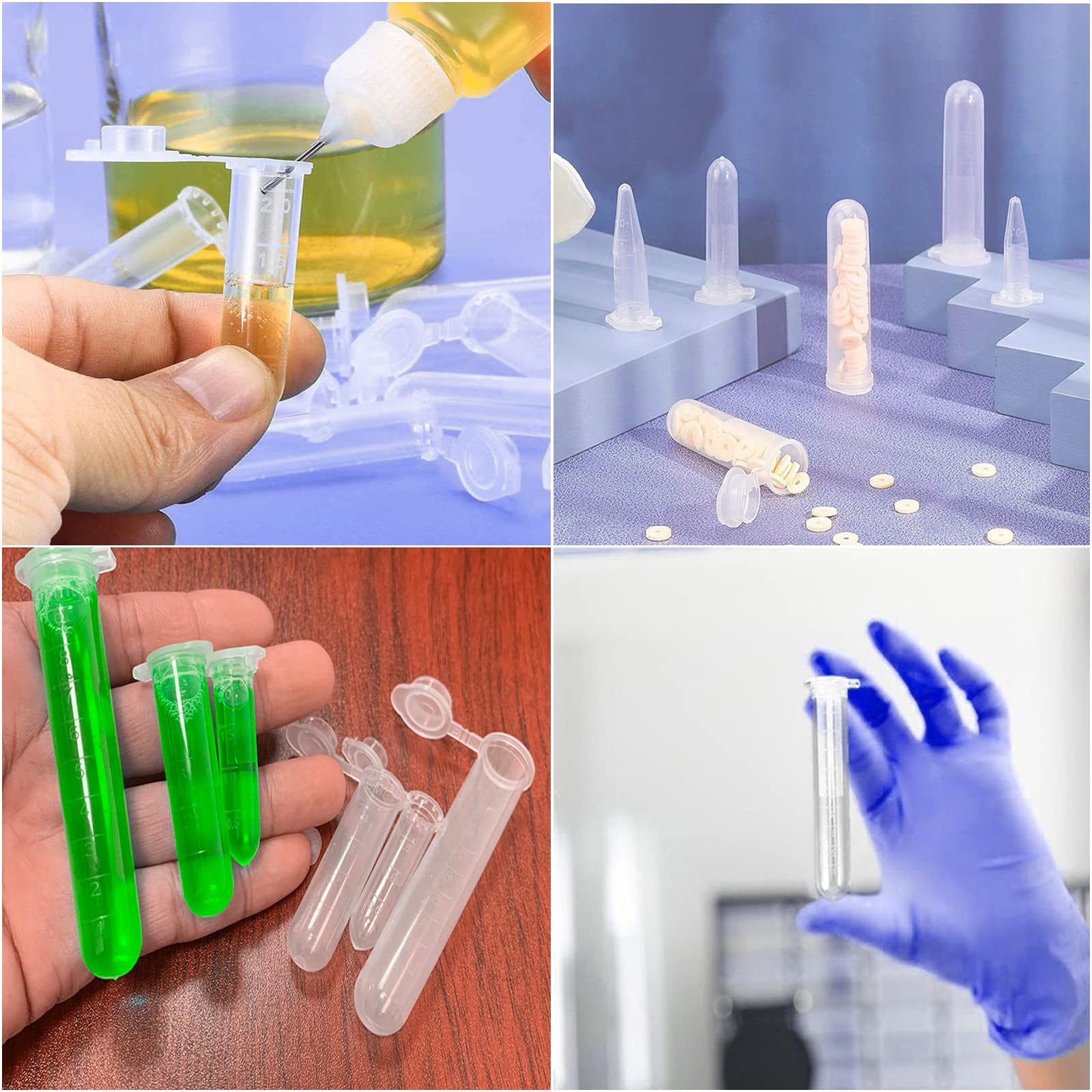 25Pcs 10ml Microcentrifuge Tube with Snap Cap, Clear Plastic Centrifuge Tubes Small Sample Bottle Mirco Test Tubes for Sample Storage Container