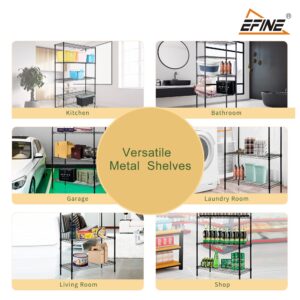 EFINE 5-Tier Chrome NSF Certified Storage Shelves, Heavy Duty Steel Wire Shelving Unit with Wheels and Adjustable Feet, 500lbs Loading Capacity Per Shelf, Pantry, Garage, Kitchen Shelving(18"x48"x72")