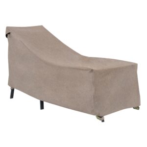 modern leisure garrison patio chaise lounge cover - waterproof fabric - outdoor furniture protection perfect for patio, deck, and porch - 65" l x 28" w x 29" h - sandstone