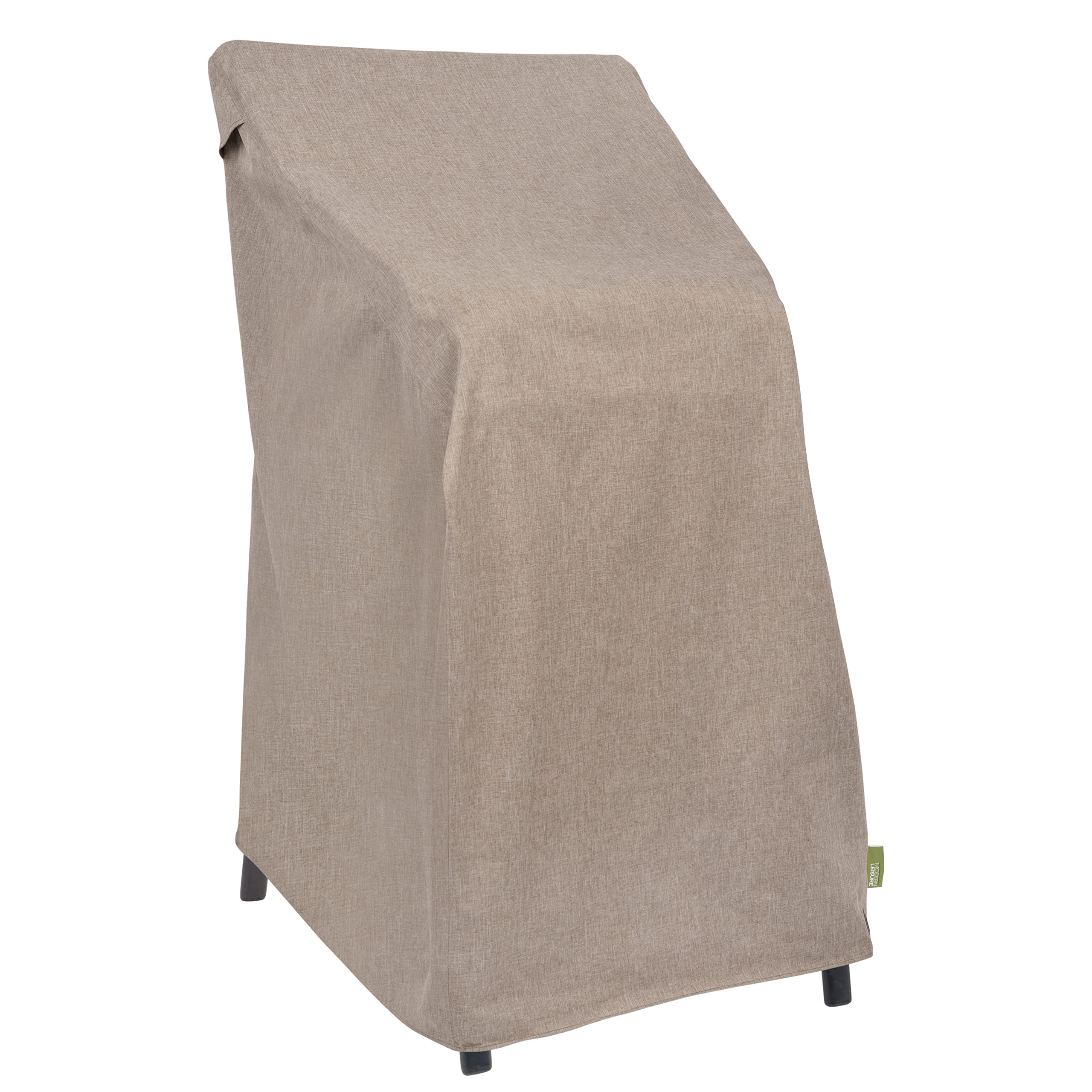 Modern Leisure Garrison Stackable/High Back Bar Chair Cover - Weather-Resistant Fabric - Outdoor Furniture Protection Perfect for Patio, Deck, and Porch - 27" L x 27" W x 49" H - Sandstone