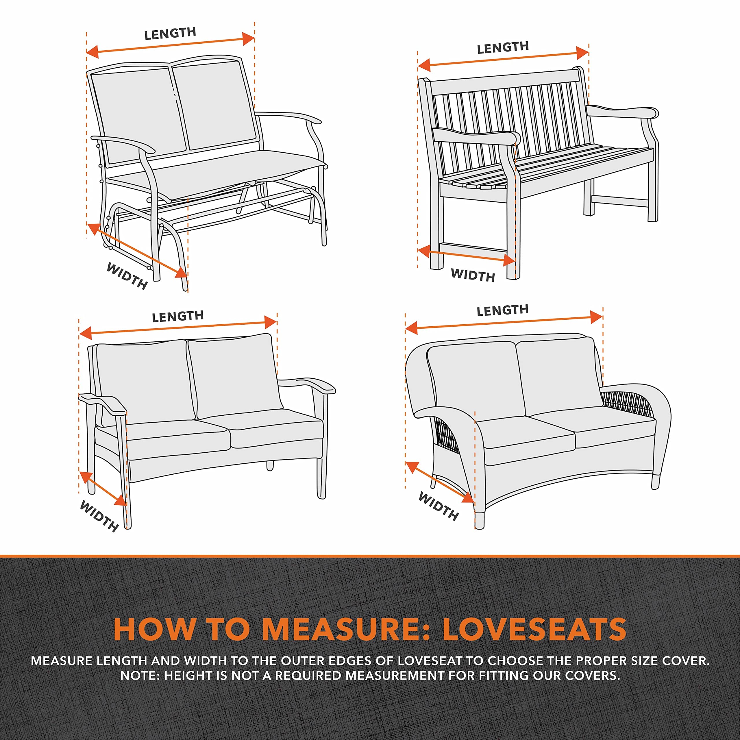 Modern Leisure Garrison Patio Loveseat Cover - Weather-Resistant Fabric - Outdoor Furniture Protection Perfect for Patio, Deck, and Porch - 66"L x 40"W x 39"H - Sandstone