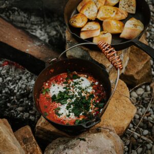 Barebones Polished Cast Iron Dutch Oven with Lid - 4-Quart Premium Performance Cookware with a Heat-Dispersing Copper Handle and Ring