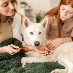 Dog Toothbrush and Bite Block Assistant (Protects Hand and Fingers) Combo Pack by Paw Ready for Puppies' Dogs and Cats Medium Size for use with Pets Between 15-85 lbs. (7-38.5 Kg).