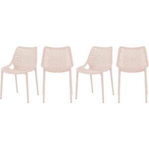 meridian furniture 328pink modern | contemporary patio dining chair with polypropylene plastic, weather resisting for indoor or outdoor use, set of 4, 20" w x 24.5" d x 33" h, pink