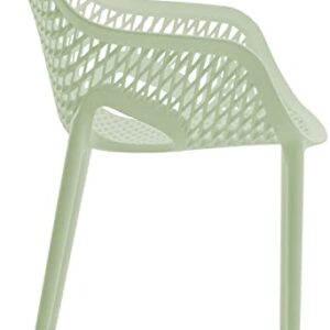 Meridian Furniture 329Mint Modern | Contemporary Patio Dining Chair with Polypropylene Plastic, Weather Resisting for Indoor or Outdoor Use, Set of 4, 22.5" W x 24.5" D x 31.5" H, Mint