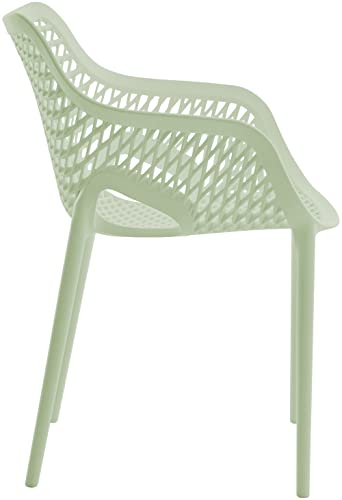 Meridian Furniture 329Mint Modern | Contemporary Patio Dining Chair with Polypropylene Plastic, Weather Resisting for Indoor or Outdoor Use, Set of 4, 22.5" W x 24.5" D x 31.5" H, Mint