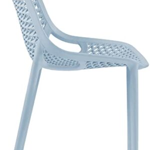 Meridian Furniture 328SkyBlue Modern | Contemporary Patio Dining Chair with Polypropylene Plastic, Weather Resisting for Indoor or Outdoor Use, Set of 4, 20" W x 24.5" D x 33" H, Sky Blue