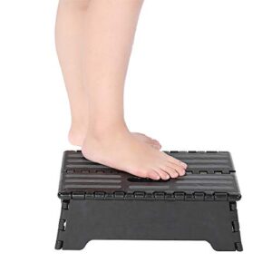 Folding Step Stool, 15 Inch The Anti Skid Step Stool is Sturdy to Support Adults and Enough for Kids. Opens Easy with One Flip. Great for Kitchen, Bathroom, Bedroom, Kids or