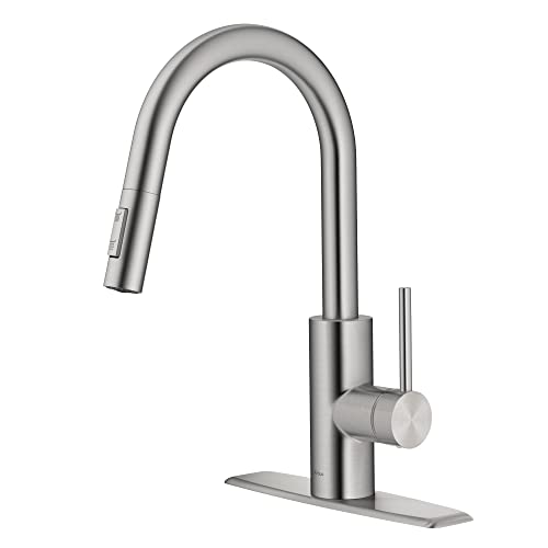 KRAUS Oletto™ Spot Free Stainless Steel Finish Dual Function Pull-Down Kitchen Faucet, KPF-2620SFS (Pack of 4)