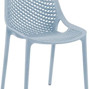 Meridian Furniture 328SkyBlue Modern | Contemporary Patio Dining Chair with Polypropylene Plastic, Weather Resisting for Indoor or Outdoor Use, Set of 4, 20" W x 24.5" D x 33" H, Sky Blue