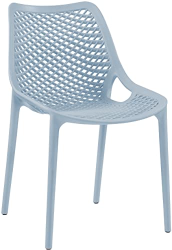 Meridian Furniture 328SkyBlue Modern | Contemporary Patio Dining Chair with Polypropylene Plastic, Weather Resisting for Indoor or Outdoor Use, Set of 4, 20" W x 24.5" D x 33" H, Sky Blue