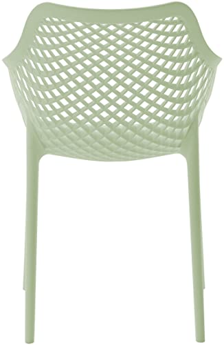 Meridian Furniture 329Mint Modern | Contemporary Patio Dining Chair with Polypropylene Plastic, Weather Resisting for Indoor or Outdoor Use, Set of 4, 22.5" W x 24.5" D x 31.5" H, Mint