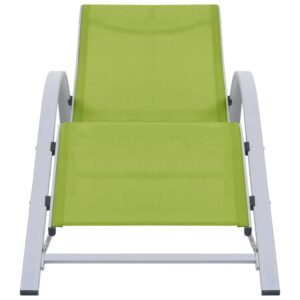 vidaXL Modern Outdoor Furniture Set with Table, 2 Sun Loungers, Made from Durable Aluminum, Green