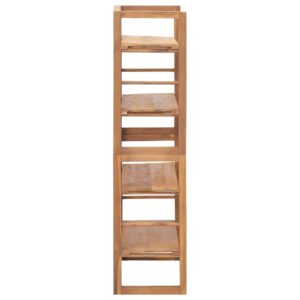 vidaXL Solid Teak Wood Shelving Unit 23.6"x11.8"x47.2" – Adjustable Shelves - Colonial Style - Indoor Storage - Ideal for Home & Office Use - Brown'