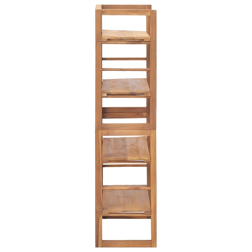 vidaXL Solid Teak Wood Shelving Unit 23.6"x11.8"x47.2" – Adjustable Shelves - Colonial Style - Indoor Storage - Ideal for Home & Office Use - Brown'