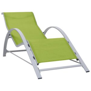 vidaXL Modern Outdoor Furniture Set with Table, 2 Sun Loungers, Made from Durable Aluminum, Green