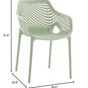 Meridian Furniture 329Mint Modern | Contemporary Patio Dining Chair with Polypropylene Plastic, Weather Resisting for Indoor or Outdoor Use, Set of 4, 22.5" W x 24.5" D x 31.5" H, Mint