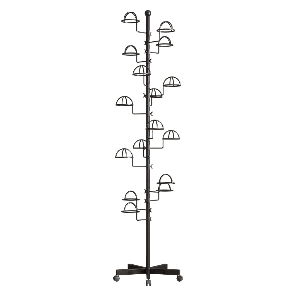 Thick forest Hat Rack with 15 Circular Hooks, Floor Hat Stand Freestanding Hat Rack Stand, Adjustable Hat Display Stand Suitable for Home or Store