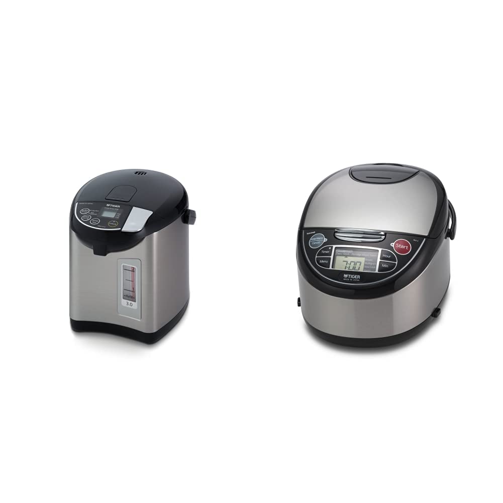 Tiger PDU-A30U-K Electric Water Boiler and Warmer + Tiger JAX-T10U-K 5.5-Cup Micom Rice Cooker