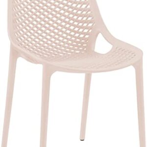 Meridian Furniture 328Pink Modern | Contemporary Patio Dining Chair with Polypropylene Plastic, Weather Resisting for Indoor or Outdoor Use, Set of 4, 20" W x 24.5" D x 33" H, Pink