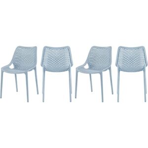 meridian furniture 328skyblue modern | contemporary patio dining chair with polypropylene plastic, weather resisting for indoor or outdoor use, set of 4, 20" w x 24.5" d x 33" h, sky blue